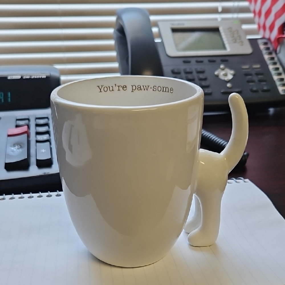 White Cat/dog Tail Mug